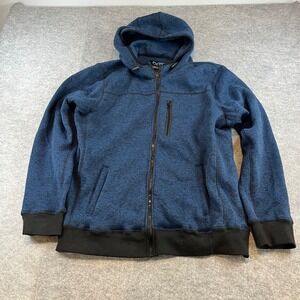 Mack Russo Mens Full Zip Hoodie Blue Marl Fleece Lined Jacket Large Athleisure L